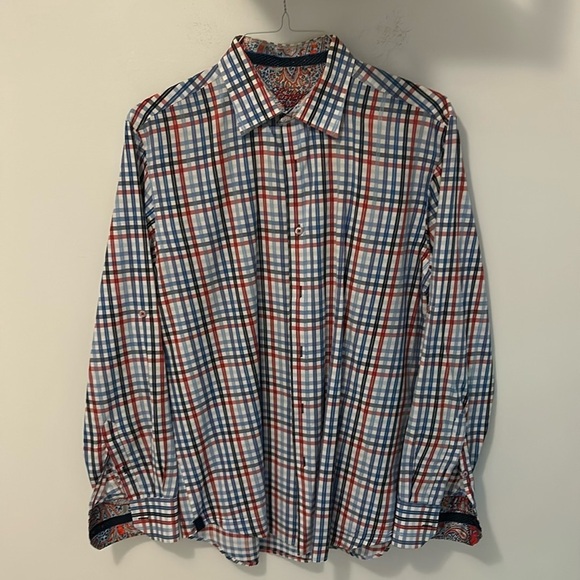 Luchiano Visconti Plaid Button Down Shirt - Picture 1 of 6
